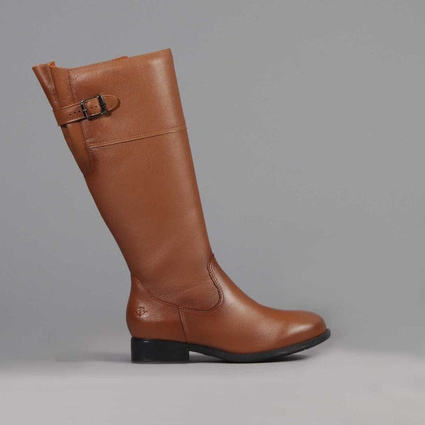 Knee High Flat Boot in Chestnut  - 12629 Factory Shop