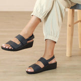 2-Strap Sandal with Removable Footbed in Navy - 12533 Froggie Shoes