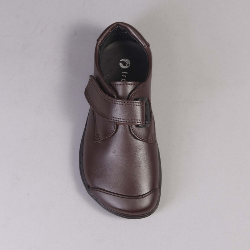 Boys Velcro School Shoe in Brown Sizes 34-38 - 7814