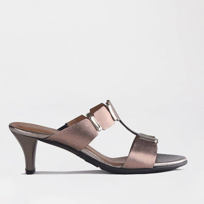 Froggie Shoes Shoes 4 / Lead Metallic / 12886 Mid-Heel H-bar Sandal in Lead Metallic - 12923