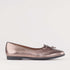 Factory Shop Shoes 4 / Lead Metallic / 12642 Flat Pump with Bow in Lead Metallic - 12642
