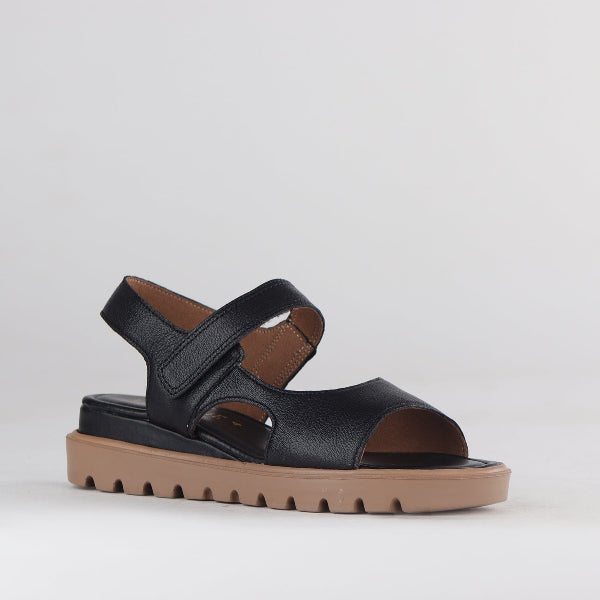 Factory Shop Shoes Slingback Wedge Sandal in Black - 12614