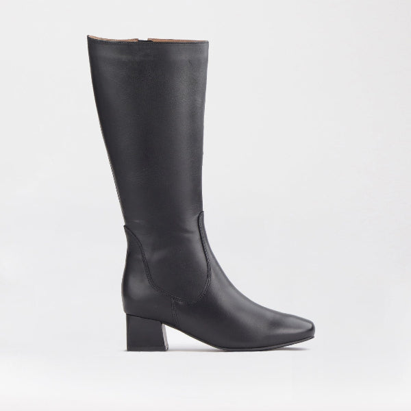Froggie Shoes Shoes 3 / Black / 12608 Knee High Block Heel Boot in Black - 12608