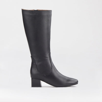 Froggie Shoes Shoes 3 / Black / 12608 Knee High Block Heel Boot in Black - 12608