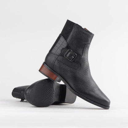 Froggie Shoes Shoes Flat Ankle Boot with Elastic in Black - 12605