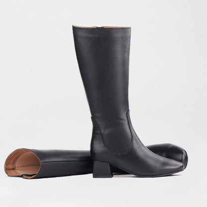Froggie Shoes Shoes Knee High Block Heel Boot in Black - 12608