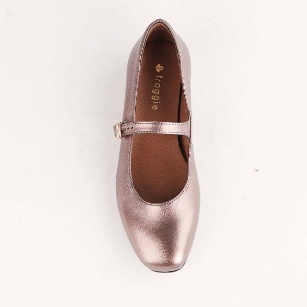 Froggie Shoes Shoes Mary Jane Bar Pump in Lead Metallic - 12732