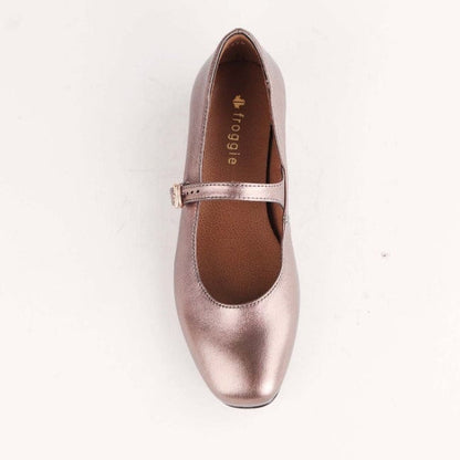 Froggie Shoes Shoes Mary Jane Bar Pump in Lead Metallic - 12732