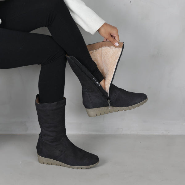 Froggie Shoes Shoes Mid-Calf Boot in Black - 12600