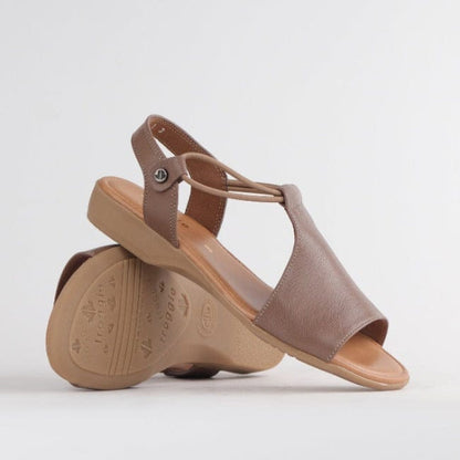 Froggie Shoes Shoes Wider Fit Sandal in Stone - 12140