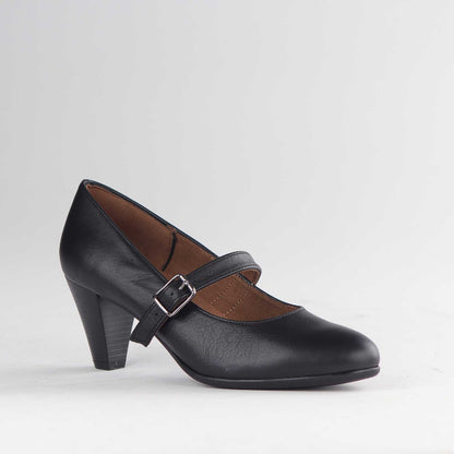 Factory Shop Shoes Mary Jane Court Shoe Black- 12733