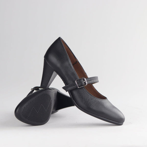 Factory Shop Shoes Mary Jane Court Shoe Black- 12733