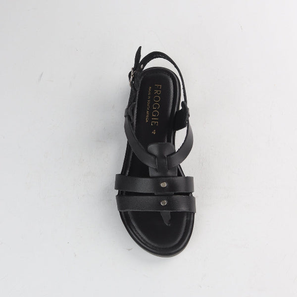 Factory Shop Shoes Unlined Slingback Leather Sandal in Black - 12928
