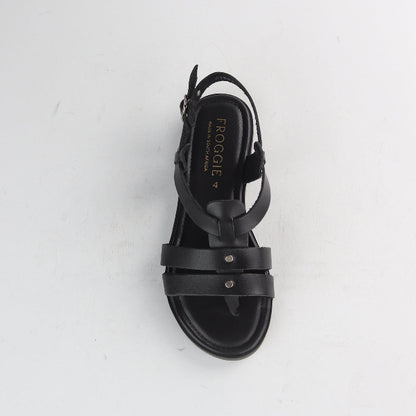 Factory Shop Shoes Unlined Slingback Leather Sandal in Black - 12928