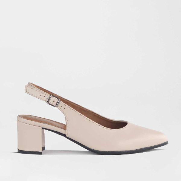 Froggie Shoes Shoes 3 / Ivory / 12613 Slingback Block Heel Sandal in Ivory - 12613