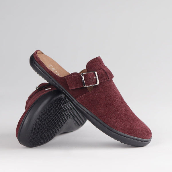 Froggie Shoes Shoes Barefoot clog with Removable Footbed in Burgundy - 12318