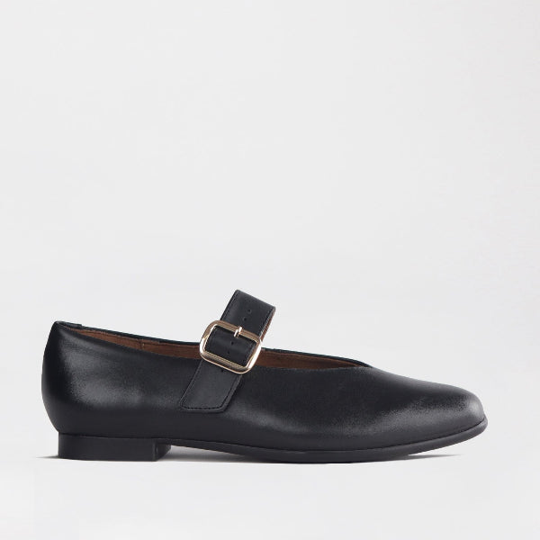 Froggie Shoes Shoes 3 / Black / 13031 Mary Jane Flat with Buckle Strap in Black - 13031