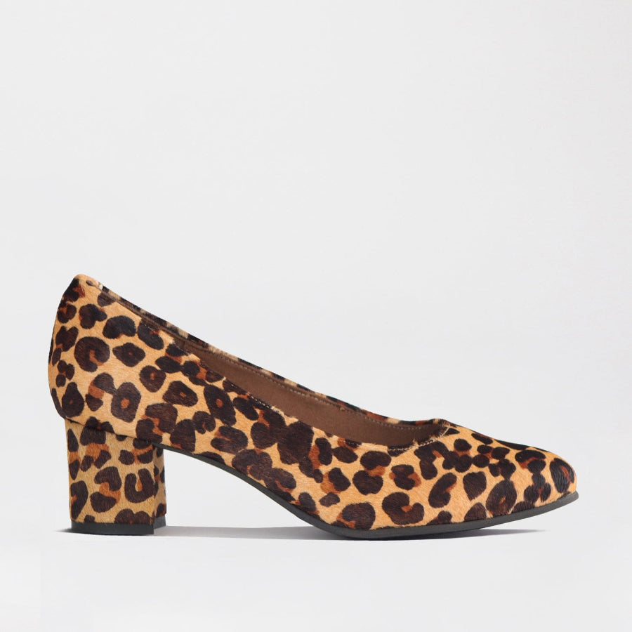 Froggie Shoes Shoes 3 / Cheetah Tan / 12985 Block Heel Court Shoe in Cheetah - 12985