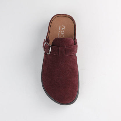 Froggie Shoes Shoes Barefoot clog with Removable Footbed in Burgundy - 12318