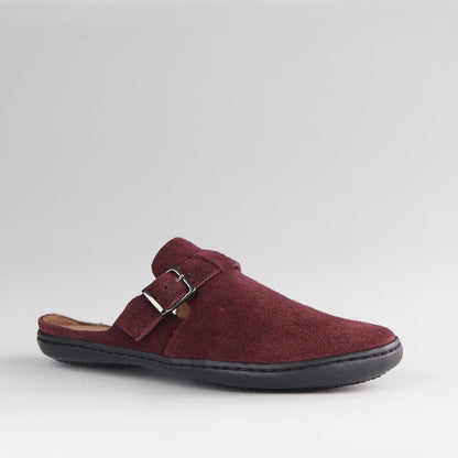 Froggie Shoes Shoes Barefoot clog with Removable Footbed in Burgundy - 12318