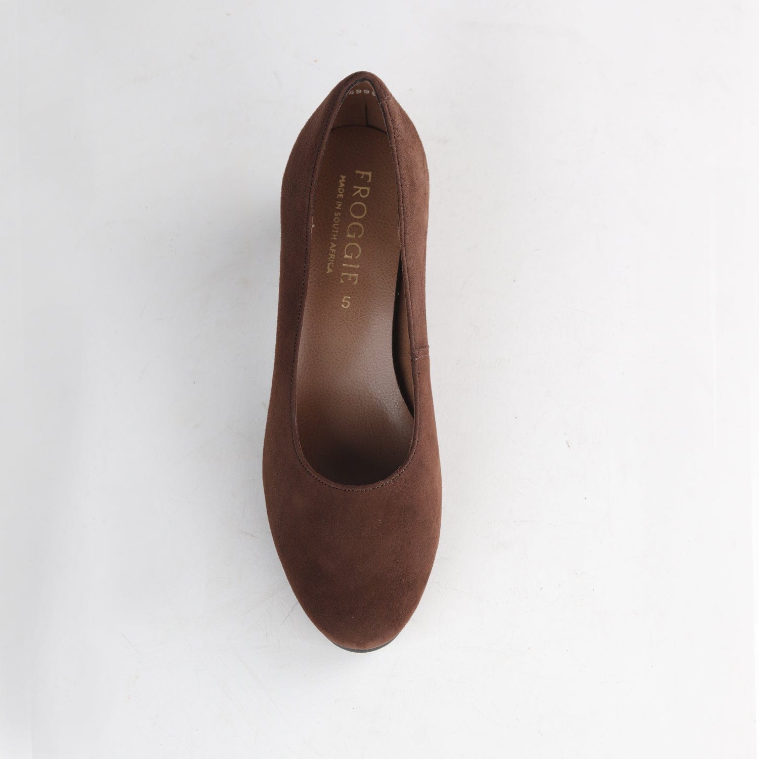 Froggie Shoes Shoes Block Heel Court Shoe in Brown Suede - 12985