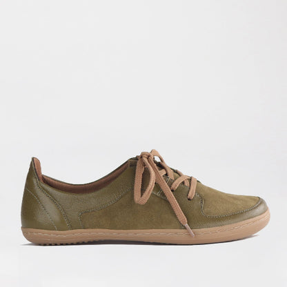 Froggie Shoes Shoes C36 / Olive Multi / 12829 Lace-up Barefoot Shoe with Removable Footbed in Olive Multi - 12829