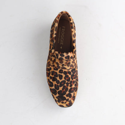 Froggie Shoes Shoes Closed Loafer Suede in Cheetah Tan - 13029