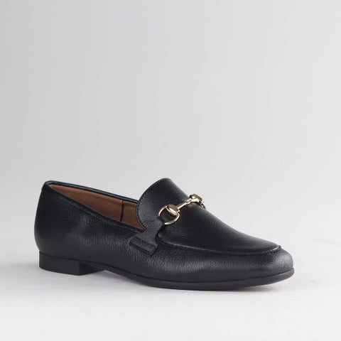 Froggie Shoes Shoes Closed Loafer with gold trim in Black - 12976