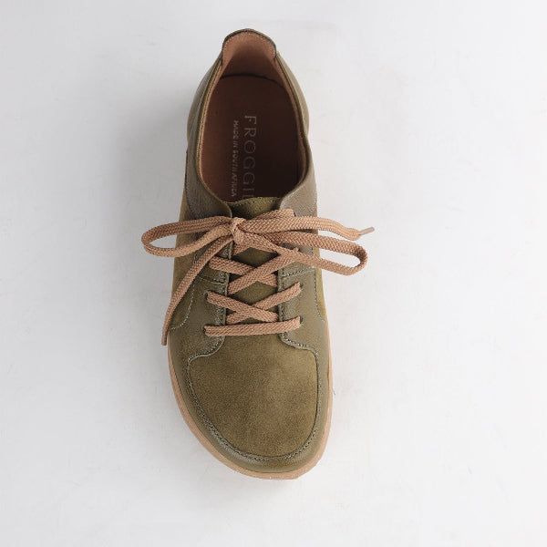 Froggie Shoes Shoes Lace-up Barefoot Shoe with Removable Footbed in Olive Multi - 12829