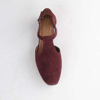 Froggie Shoes Shoes Mary Jane flat with a T-strap twist in Burgundy - 13028