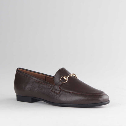 Froggie Shoes Shoes Closed Loafer with gold trim in Brown - 12976