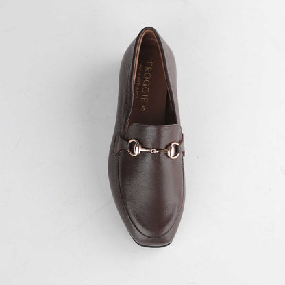 Froggie Shoes Shoes Closed Loafer with gold trim in Brown - 12976