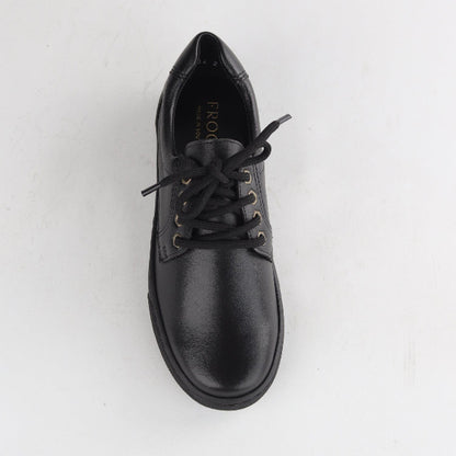 Froggie Shoes Shoes Boys Lace-up School Shoe in Black - 11422