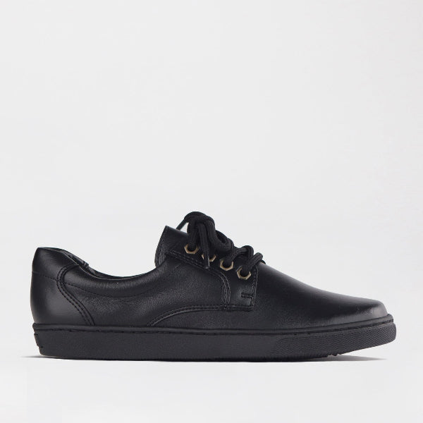 Froggie Shoes Shoes 4 / Black / 11422 Boys Lace-up School Shoe in Black - 11422