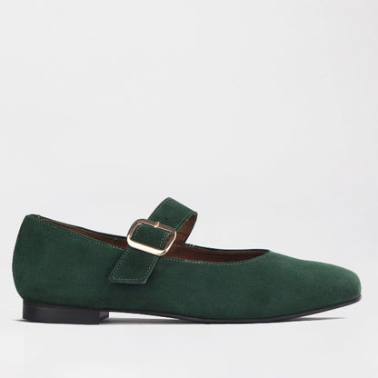Froggie Shoes Shoes 12959 / Pine / 3 Mary Jane Suede Flat in Pine - 12959