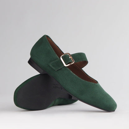 Froggie Shoes Shoes Mary Jane Suede Flat in Pine - 12959