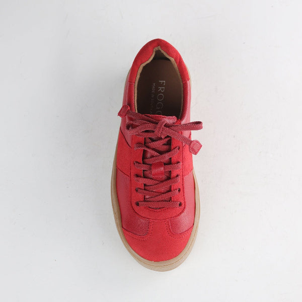 Froggie Shoes Shoes Retro Lace-up Sneaker in Scarlet Multi -12989