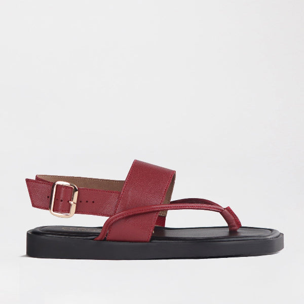 Froggie Shoes Shoes 4 / Red / 12868 Toe Thong flat sandal in Red - 12868