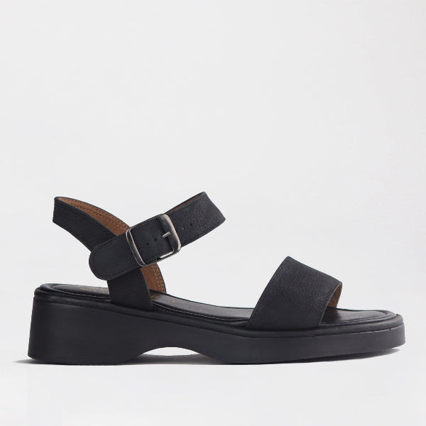 Factory Shop Shoes 3 / Black / 12936 Chic Leather Strappy Sandals in Black - 12936