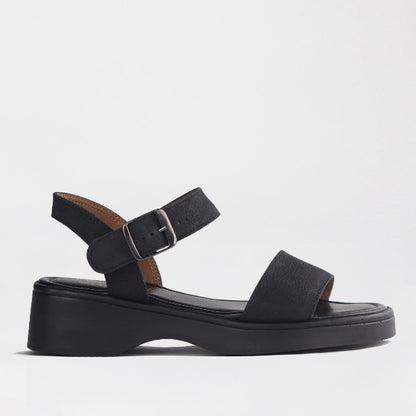 Factory Shop Shoes 3 / Black / 12936 Chic Leather Strappy Sandals in Black - 12936