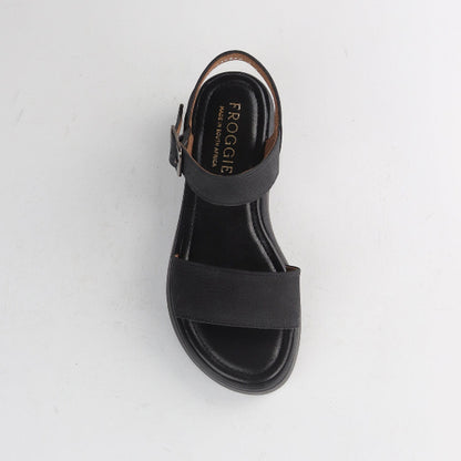 Factory Shop Shoes Chic Leather Strappy Sandals in Black - 12936