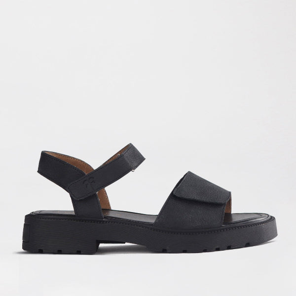 Froggie Shoes Shoes C36 / Black / 12863 Chic Leather Strappy Sandal with Velcro&