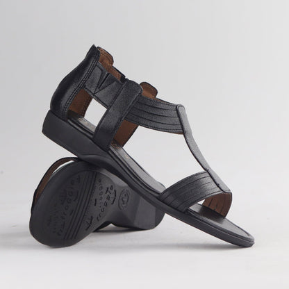 Froggie Shoes Shoes Closed Back T-Bar Flat Sandal in Black - 12886