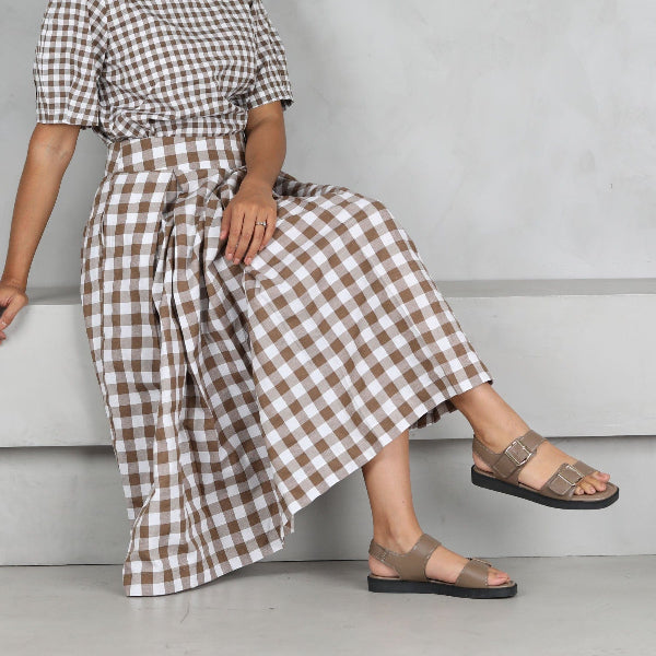 Froggie Shoes Shoes Double Buckle Sling Sandal in Stone - 12881