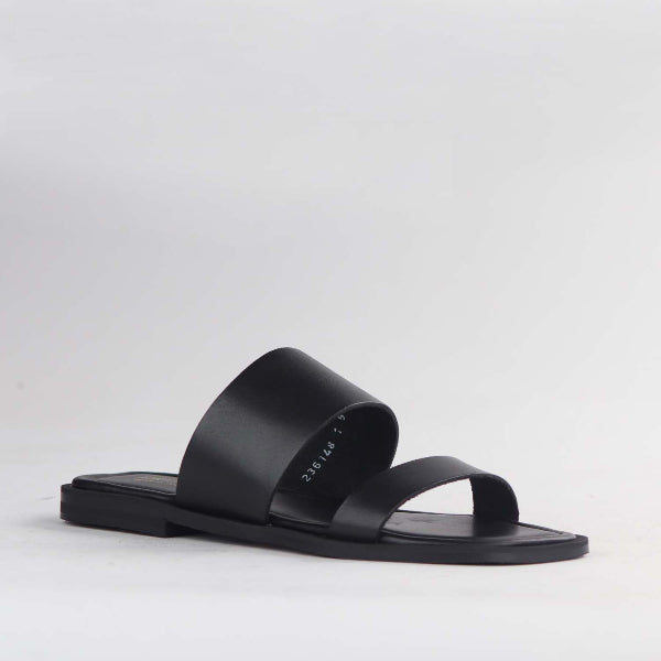 Froggie Shoes Shoes Grecian inspired Flat Mule Sandal in Black - 12890