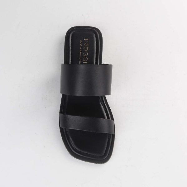 Froggie Shoes Shoes Grecian inspired Flat Mule Sandal in Black - 12890