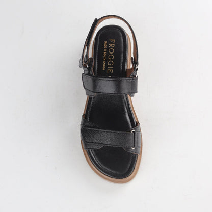 Froggie Shoes Shoes Triple Velcro straps Sandal in Black Multi - 12667