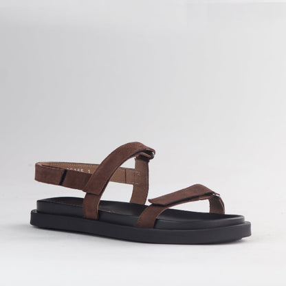 Froggie Shoes Shoes Velcro strop in Brown Suede - 12690