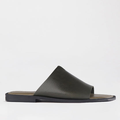Froggie Shoes Shoes 12862 / Forest / 4 Unlined Leather Slide in Forest - 12862