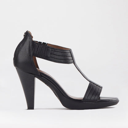 Froggie Shoes Shoes 3 / Black / 10729 T-Bar High Heel Sandal in Black - 10729